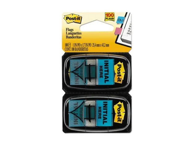 3M Post-It Flags Initial here 680-IH2, 50 Flags-Dispenser, 2/Pack