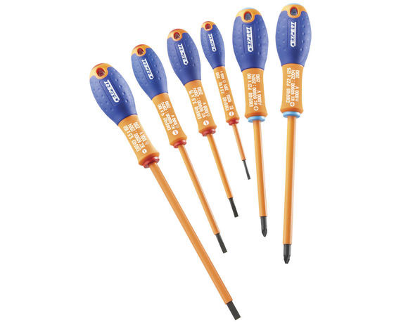EXPERT E160911 POZIDRIV SLOTTED 1000V INSULATED SCREWDRIVER SET – 6 PCS