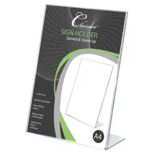 FIS Slanted and Standup Signholder Portrait, A4 Pack of 6 Pieces