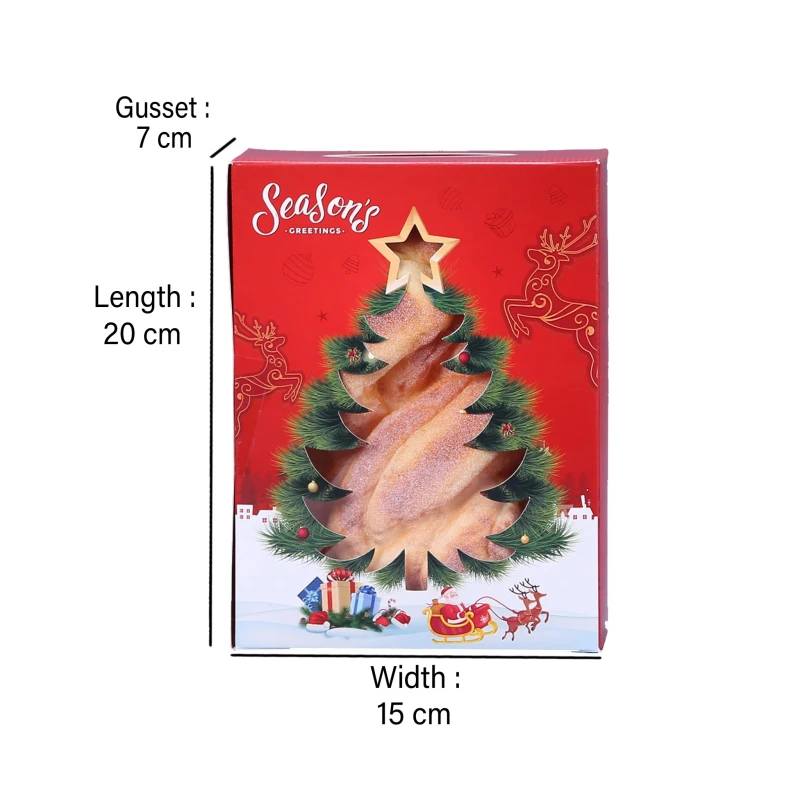 Christmas Cake Box With window 10 Pieces