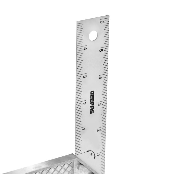Geepas Try Square With Metal Handle 6" - 90 Degree Angle Corner Ruler | Woodworking Square, Degree Double-Sided Angle Ruler Right Measuring Tool For Carpenters Engineer
