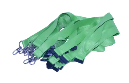 10-Piece FIS Lanyard Green with Metal Hook & Safety Buckle, 2X90cm - FSNASGR-10