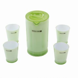 Royalford Water Jug With Glasses - Acrylic - Green - 2 L
