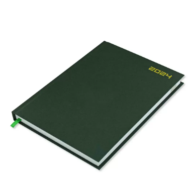 FIS 2024 Agenda Diary English Vinyl Hard Cover, Green - FSDI75EV24GR