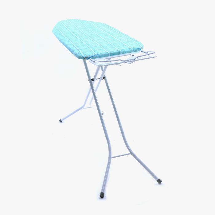 Royalford 122X40 CM Ironing Board With Steam Iron Rest, Heat Resistant, Contemporary Lightweight Iron Board With Adjustable Height And Lock System (Blue & White)