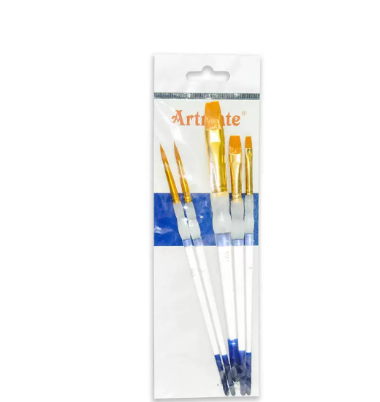 Artmate Artist Brushes Assorted Colors (2 Round & 3 Flat Brushes) - Jiabbz-5sr2