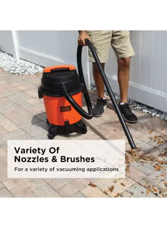 Drum Vacuum Cleaner With Wet And Dry Function 10.0 L 1200.0 W WDBD10-B5 Orange/Black