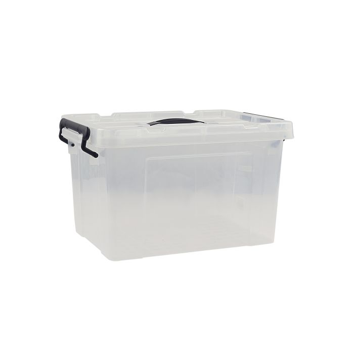 33L Storage Box, Premium Quality Clear Snap Closure, RF10138 - Transparent, Storage Box, Air Tight Box For Living Room, Bedroom, Garage, Multifunctional Portable & Durable Box
