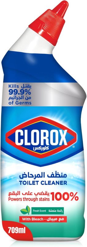 Clorox Toilet Cleaner Fresh Scent, Disinfecting Toilet Bowl Cleaner with Bleach, Kills Germs and Removes Stains, 709 ml