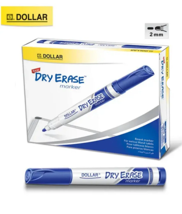 Dollar Marker, Dry Erase Marker, White Board Bullet Tip Blue