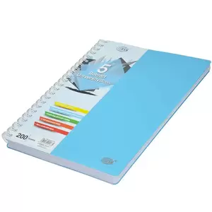 FIS 5 Subject University Books, 200 Sheets, A4 Size, Micro Perforated Pages, Blue Colour - FSUB5SPPTU