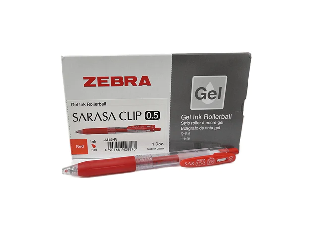 Zebra Sarasa Clip 0.5mm 12pcs/pack Red