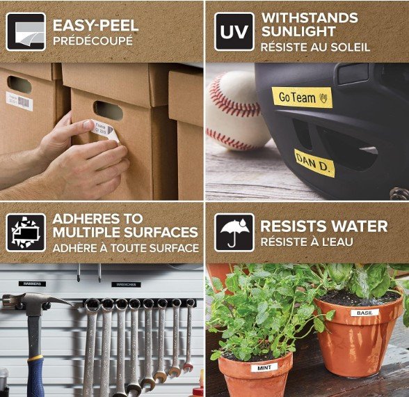 DYMO Standard D1 45018 Labeling Tape Black Print on Yellow Tape – 12mmx7mm | S0720580