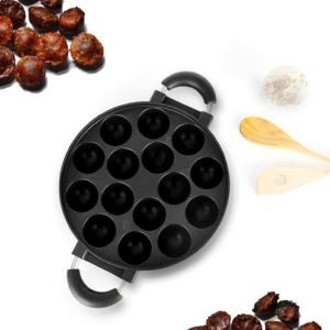 Royalford Diecast Aluminium 15 Pits Panniyarakal - Black