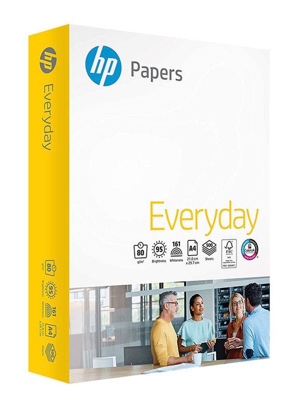 HP Everyday Photocopy Paper 80 gsm A4 Size Box Of 5 Reams x 500 Sheets White