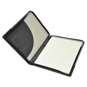 FIS Executive Folder Italian PU Cover with Zipper, Writing Pad, Ivory Paper, Single Ruled, 80 Sheets with Gift Box, 24 x 32 cm - FSGTEX1603