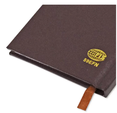 Fis 2024 Slim Diary Vinyl 1 Side Padded English & French - Chocolate -FSDI59EFN24CH