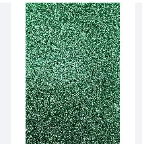 Glitter Eva Normal Foam A4 Single Sheet with Sticker, 21x29cm 2mm - Green Color