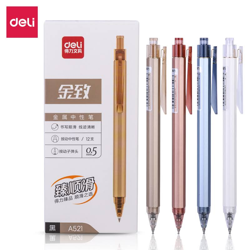 BALLPOINT PULPEN GEL PEN BLACK DELI 0.5 MM A-621 CETREK BAGUS MEDIUM