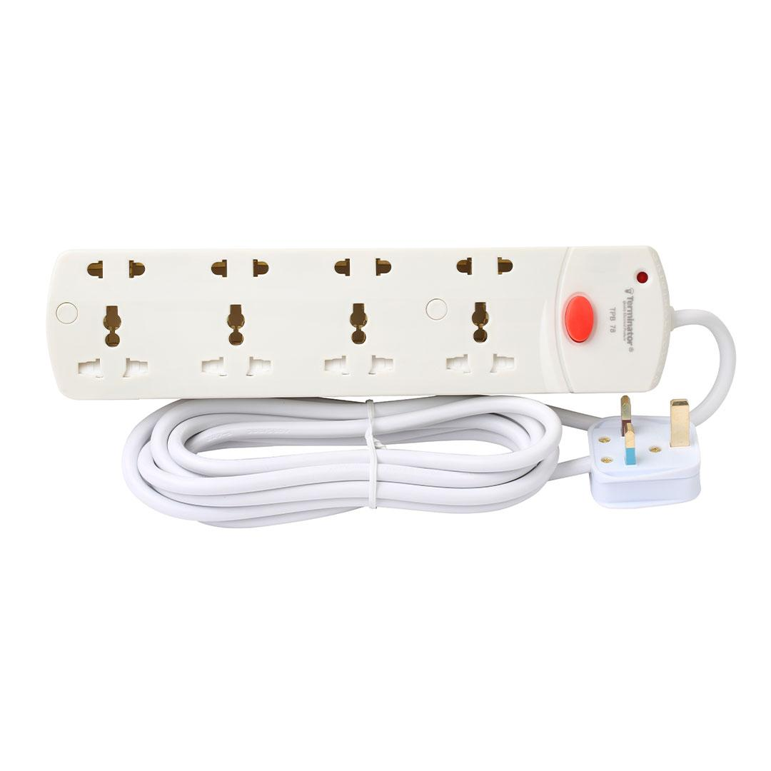 8 Way Power Extension Socket 3M Cable 13A
