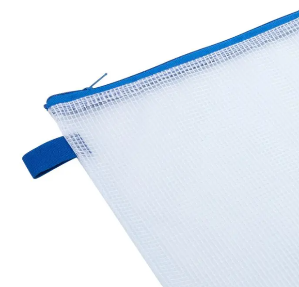 DELI E5596 A4 SIZE ZIP BAG PVC MESH, ASSORTED COLOR
