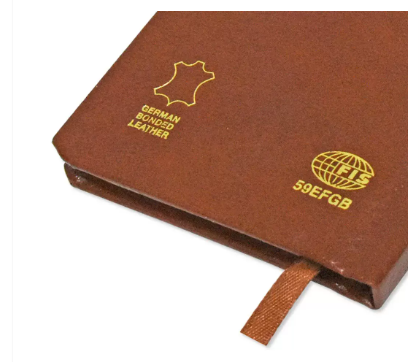 Fis 2024 Golden Slim diary Bonded Leather English & French - Brown -FSDI59EFGB24BR
