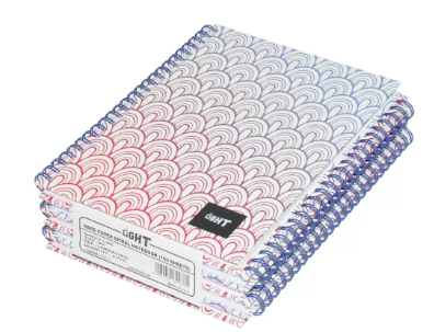 5-Piece Light Spiral Hard Cover Notebook, Single Ruled, (100 Sheets), A5 Size - LINBSA51610