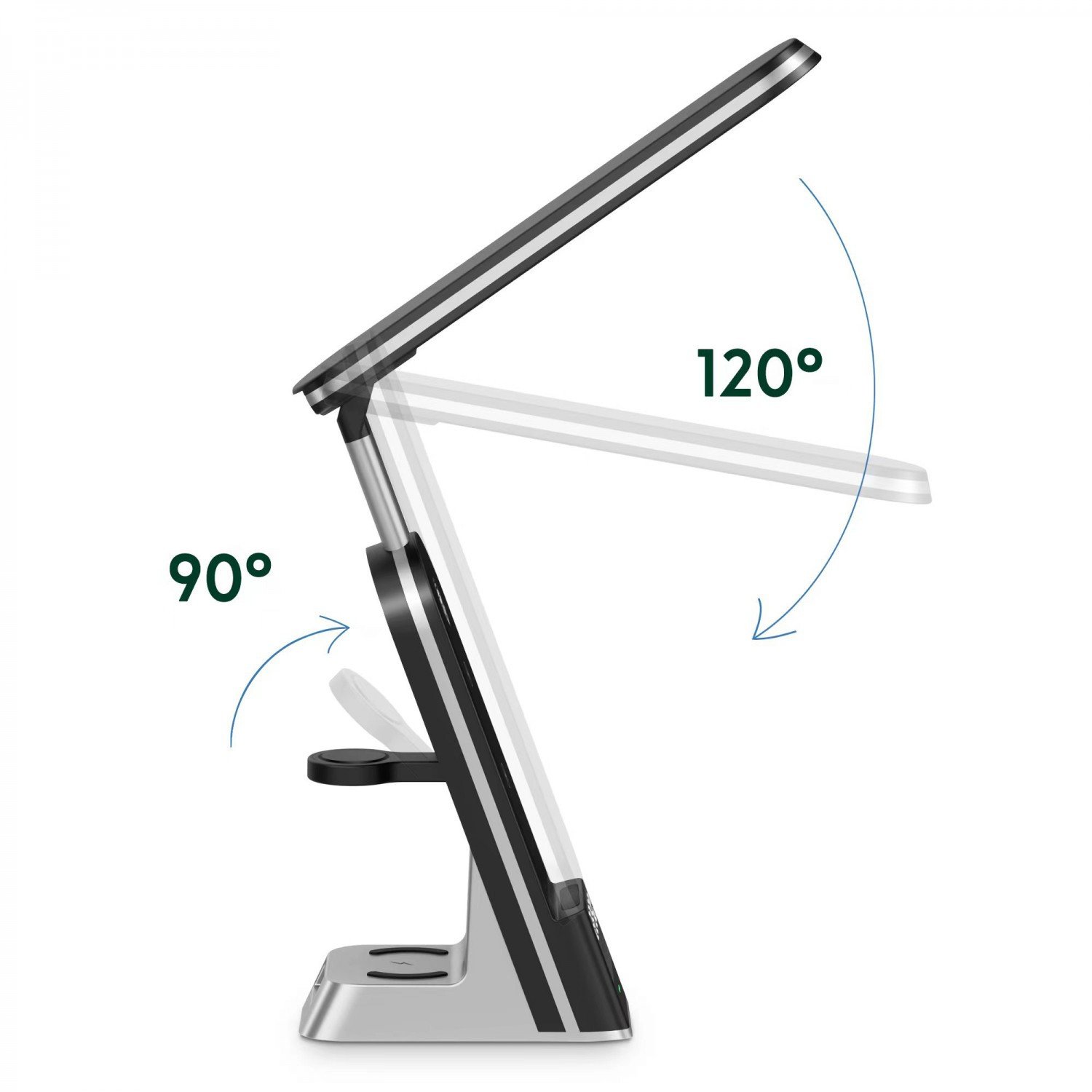 Green 7 in 1 Dual Coil Max Wireless Charger 15W - Black