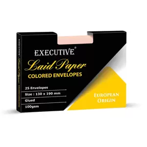 FIS Pack of 25 FIS Executive Laid Paper Envelopes, 100 GSM, Size 130 X 190mm, Glued, Color Pink