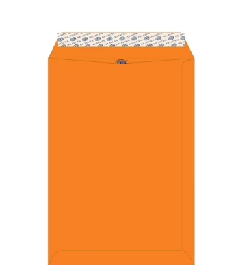 FIS Color Envelopes Peel & Seal, Neon Colors, Pack of 50 Pcs. Orange Color, C4 (324 x 229 mm), 80 GSM - FSEC8027PBOR50
