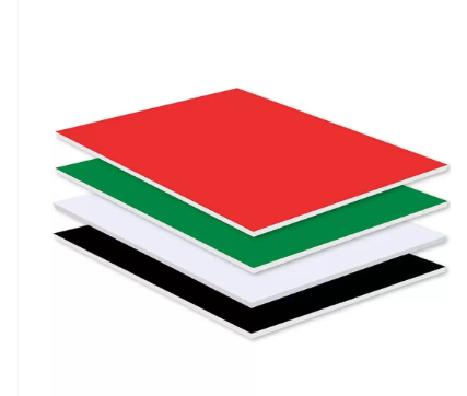 4-Piece FIS Foam Board UAE Flag Color 5mm, 70X100cm, Double Sided - FSFBUAE70100