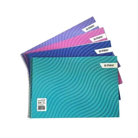 Maxi A4 Spiral Bound Sketch Book 20 Sheets Multicolour 4