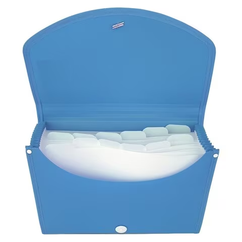 Maxi Expanding File With String A4 Size 13 Tab Teal Blue