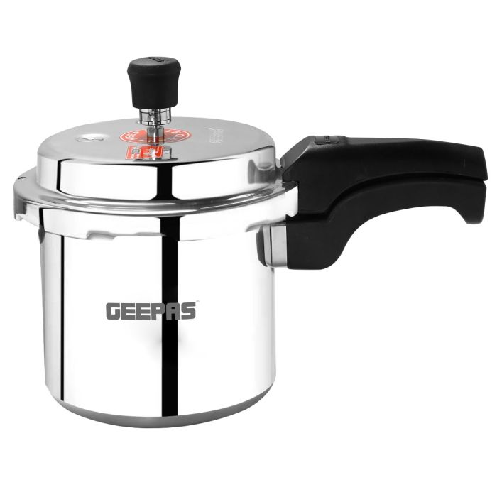 Geepas GPC328 10L Aluminium Pressure Cooker - Multi-Safety Device With Cool Touch Handles And Safety Valves - For Gas & Solid Hotplates