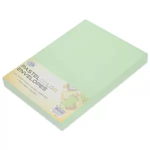 FIS Pack of 50 Pastel Color Envelopes, 80 GSM, Peel & Seal, Size C5(229 X 162mm), Color Pastel Green