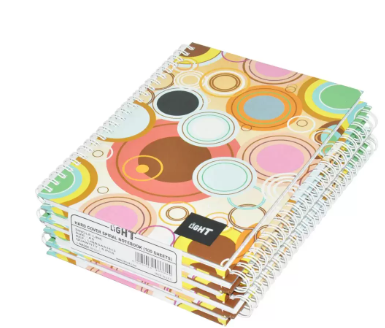 5-Piece Light Spiral Hard Cover Notebook, Single Ruled (100 Sheet) A5 Size - LINBSA51513