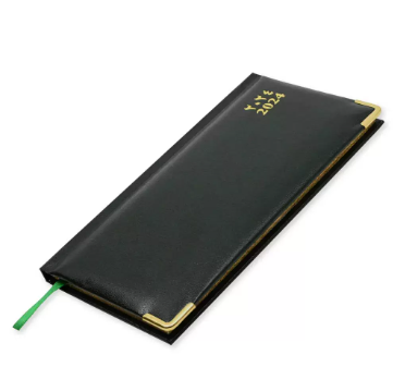 FIS 2024 Golden Slim Arabic English Diary Vinyl, 1 Side Padded Green -FSDI52AEG24GR