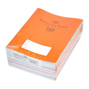 FIS Exercise Books 5 mm Square with Left Margin, 160 Pages, Pack of 12 Pieces, 16.5 x 21 cm Size - FSEBSQ05160N