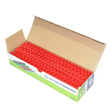 FIS Binding Rings (Plastic) - 8 mm, Box of 100 pieces (Red Color)