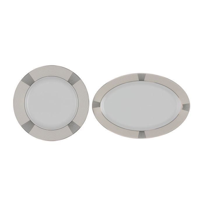 Premium Porcelain Dinner Set, 26pcs Set, RF10489 | Chip Resistant | Dishwasher Safe | Freezer Safe | Plates, Dishes, Bowls, Spoons, Service For 6