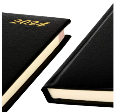 FIS Bonded Leather Pocket Diary 2024 (English) Hard Cover Black - FSDI10EB24BK