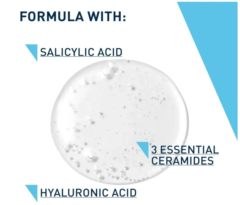 CeraVe SA Smoothing Cleanser | Face and Body Salicylic Acid Wash and Exfoliant for Normal, Dry and Rough Skin with Hyaluronic Acid, Niacinamide and Ceramides| Fragrance Free Non-Comedogenic | 236 ML