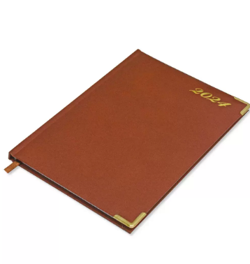 FIS A5 Diary 2024 English (1-Week at a glance) Brown - FSDI78E24BR