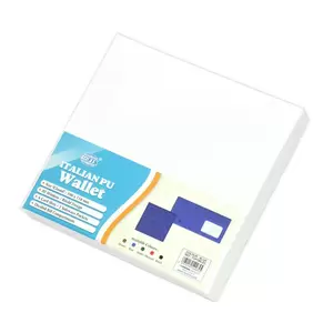 FIS Italian PU Bifold Design Wallets Polyurethane For Men, ID Card Window, 6 Card Slots, 2 Sideways Pockets, Divided Bill Compartments, Blue Colour, Closed Size 100 x 105 mm - FSPQBLD5