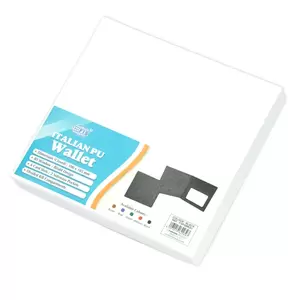 FIS Italian PU Bifold Design Wallets Polyurethane For Men, ID Card Window, 6 Card Slots, 2 Sideways Pockets, Divided Bill Compartments, Black Colour, Closed Size 100 x 105 mm - FSPQBKD1