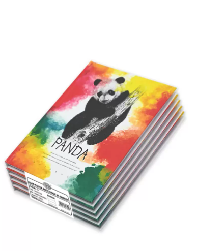 FIS Pack Of 5 Hard Cover Notebook, 96 Sheets A5 Panda Design 3 -FSNBHCA596-PAN3