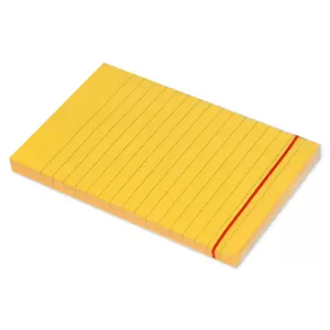 FIS Sticky Note Pad, 4X6 inches, Pack of 6, Ruled Neon Orange -FSPO4X6RNOR