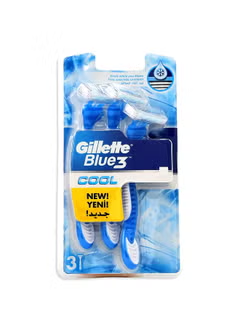 3-Piece Blue 3 Cool Razor Set Blue/White