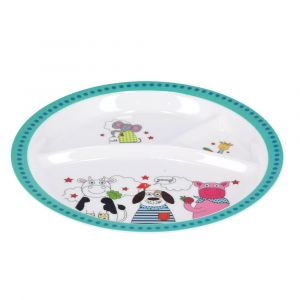 Royalford Melamine Ware 3 Section Round Baby Plate - Melamine - Multicolour