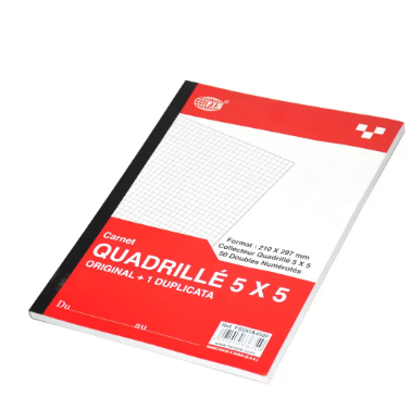 FIS French Duplicate Book, 5 mm Square, 50 Sets, A4 Size - FSDUA450F